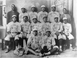 The Bellvue All Stars Baseball Team. The photo shows 14 members of the team, who are all African-American.